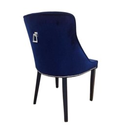Krzeslo Porto- tkanina George cobalt-602, kołatka trapezowa i taśma tapicerska chrom
